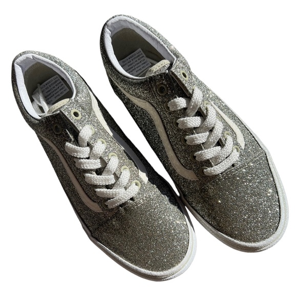 VANS old skool (Glitter) moss gray/true white NWT sz 7 - Picture 7 of 8